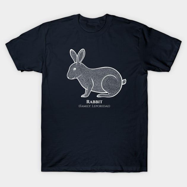 Rabbit with Common and Latin Names - animal design T-Shirt by Green Paladin